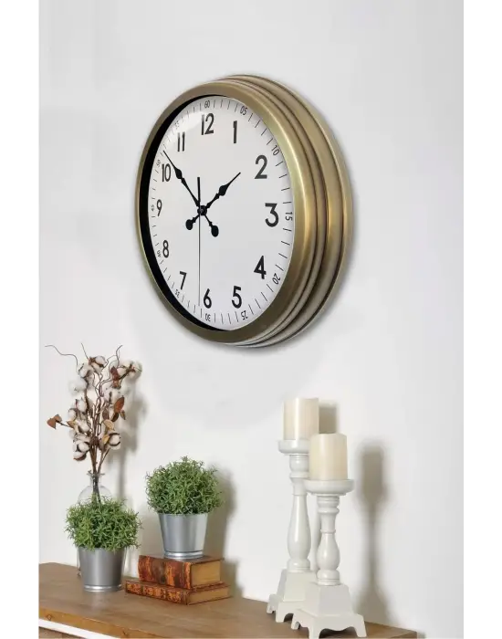 40 cm Eskitme Metal Standart Duvar Saati