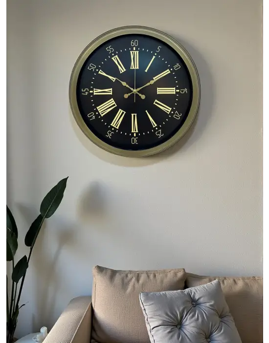 40 Cm Metal Antik Roma Eskitme Duvar Saati