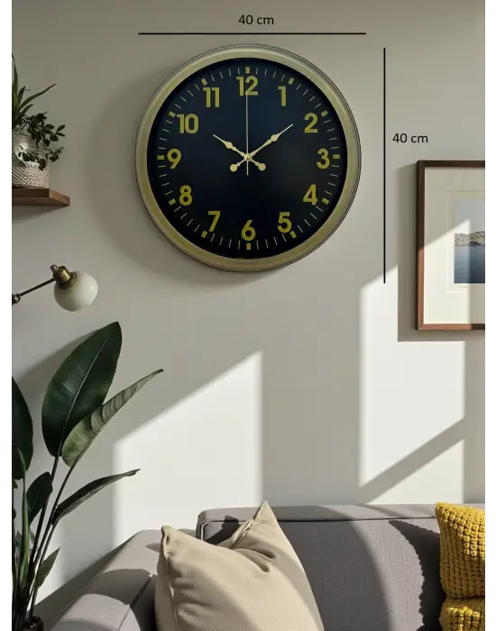 40 Cm Metal Eskitme Klasik Duvar Saati
