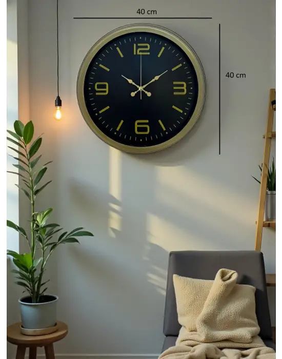 40 Cm Metal Eskitme Vintage Duvar Saati