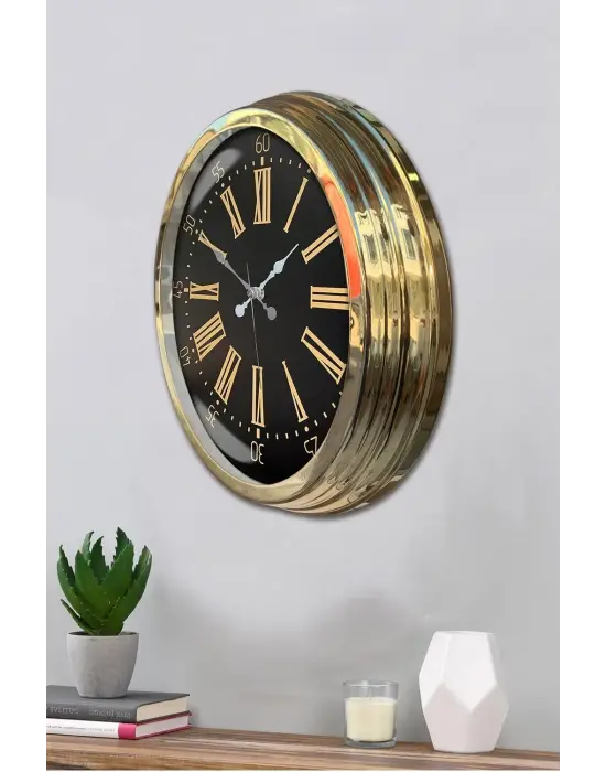 40 cm Metal Gold Roma Rakamlı Duvar Saati