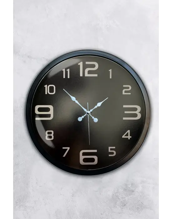 40 cm Siyah Metal Modern Duvar Saati