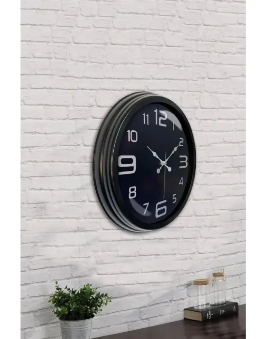 40 cm Siyah Metal Modern Duvar Saati