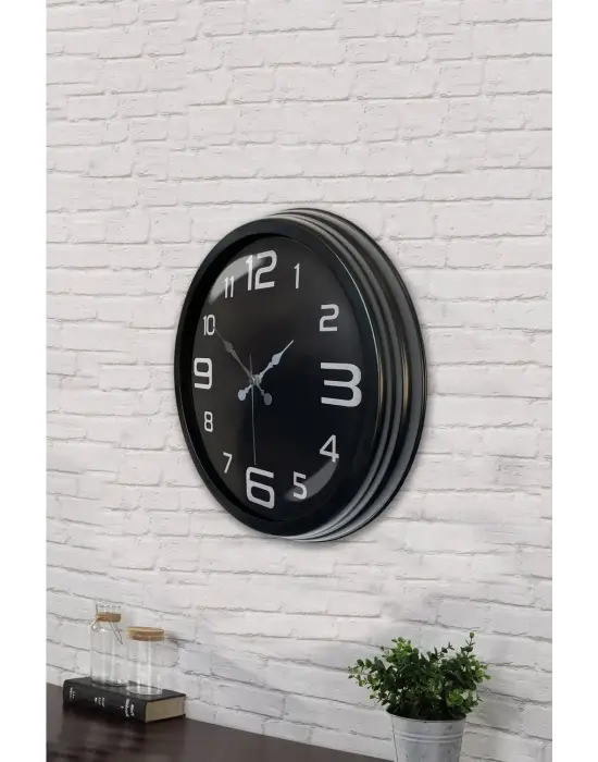 40 cm Siyah Metal Modern Duvar Saati