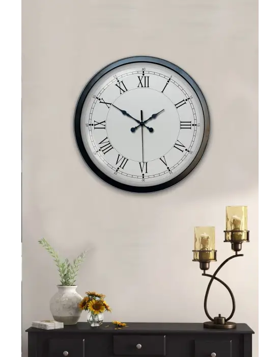 40 cm Siyah Metal Retro Duvar Saati