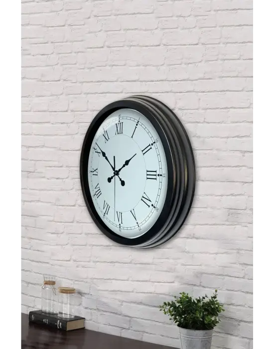 40 cm Siyah Metal Retro Duvar Saati