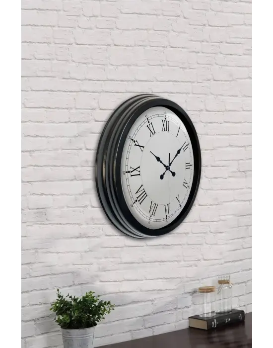 40 cm Siyah Metal Retro Duvar Saati