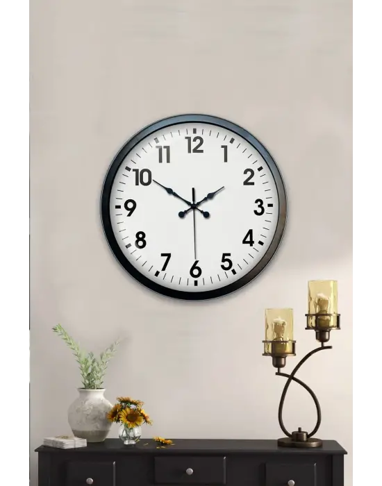 40 cm Siyah Metal Standart Duvar Saati