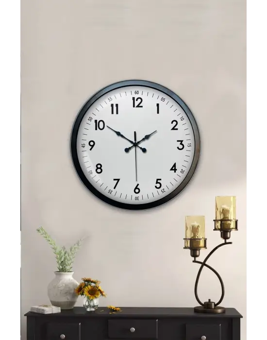 40 cm Siyah Metal Standart Duvar Saati