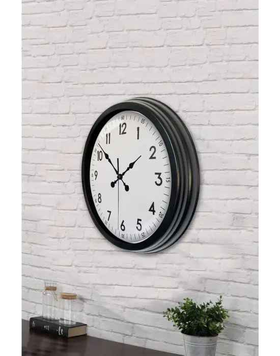 40 cm Siyah Metal Standart Duvar Saati