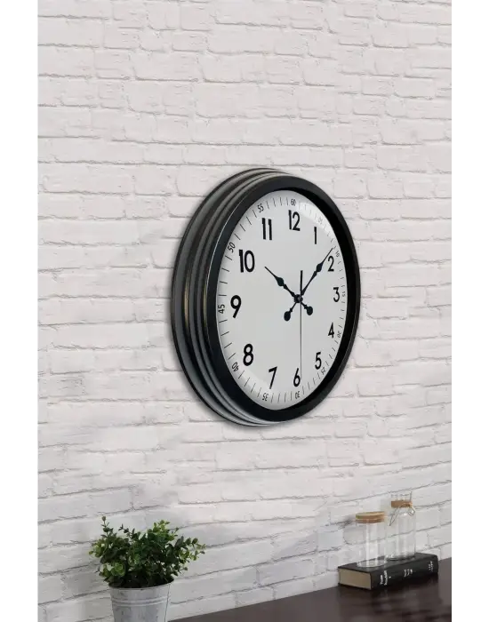 40 cm Siyah Metal Standart Duvar Saati