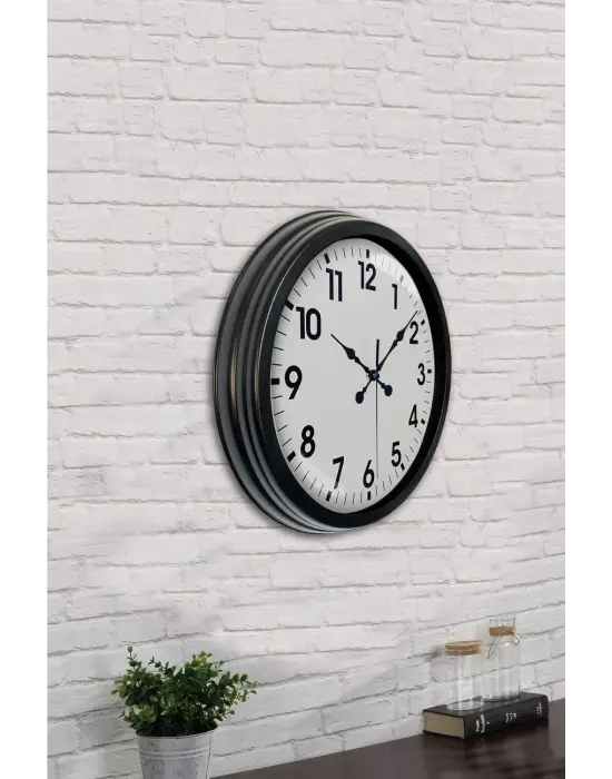 40 cm Siyah Metal Standart Duvar Saati