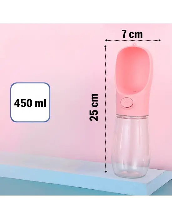 450 ml Taşınabilir Butonlu Evcil Hayvan Suluğu