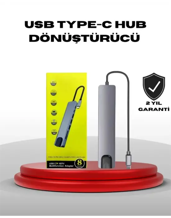 4k Hdmı Çıkışlı, Gigabit Ethernetli Usb‑c Çoklu Port Hub
