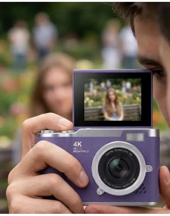 4k Kompakt Kamera 48 Mp Autofocus Flash Özellikli Vlog Kamera