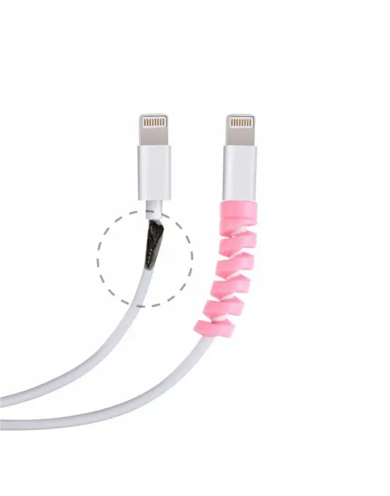 4lü Apple, Android Şaj Kablosu Koruyucu Silikon Spiral Yay Aparat
