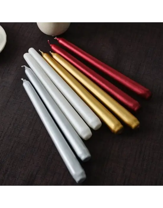 4pcs Candle Metalik Renkler Şamdan Mum 25cm