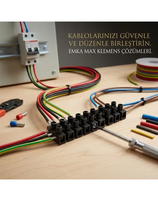 50 Adet Siyah Plastik Sıra Klemens