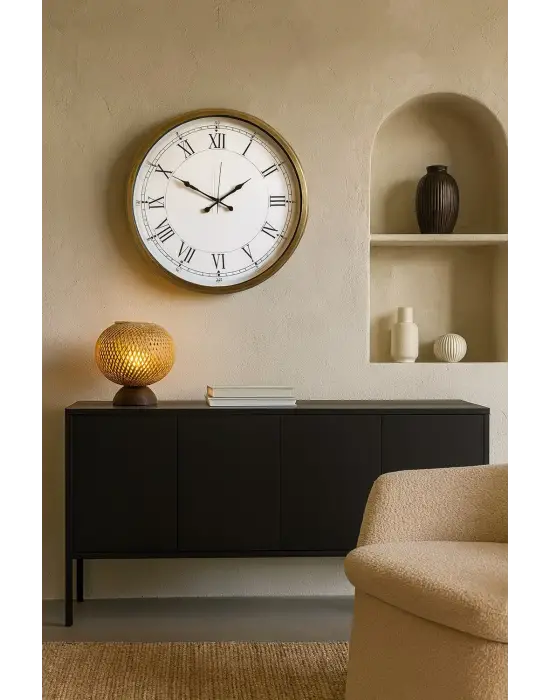 52 cm Eskitme Metal Retro Duvar Saati