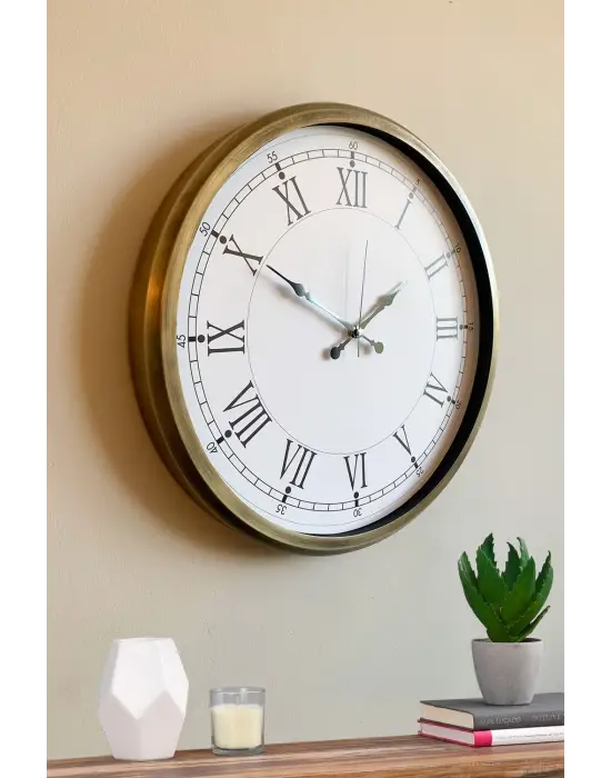 52 cm Eskitme Metal Retro Duvar Saati