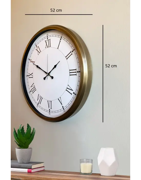 52 cm Eskitme Metal Retro Duvar Saati