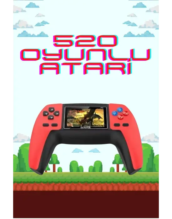 520 Retro Oyunlu El Konsolu Atari Oyun Konsolu Taşınabilir