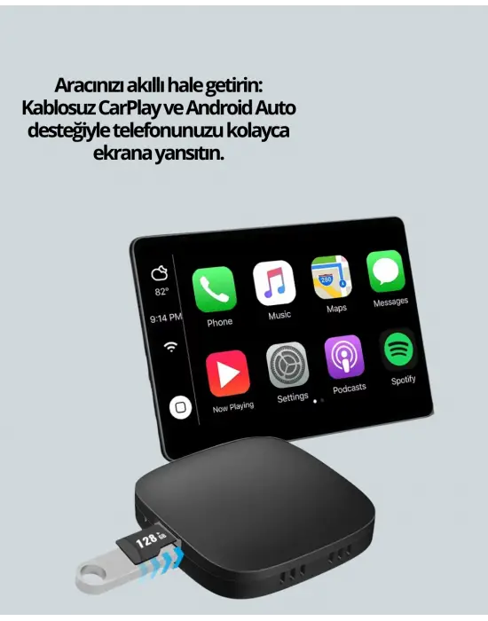 5.8ghz Wifi Destekli Kablosuz Android Auto Dönüştürücü