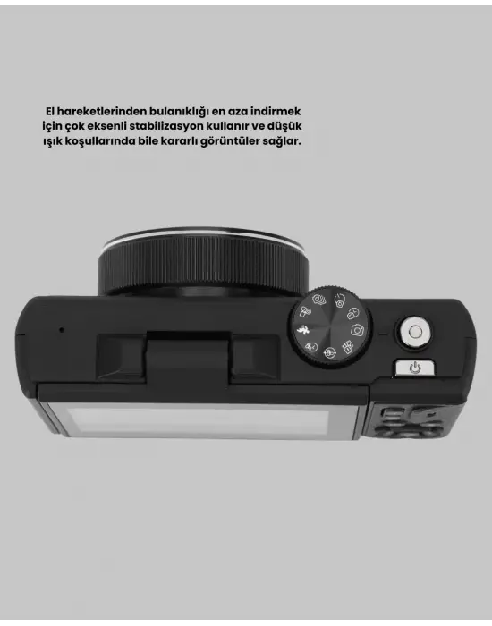 5k Uhd Dijital Kamera 75mp Sensör 18x Zoom Stabilizasyonlu