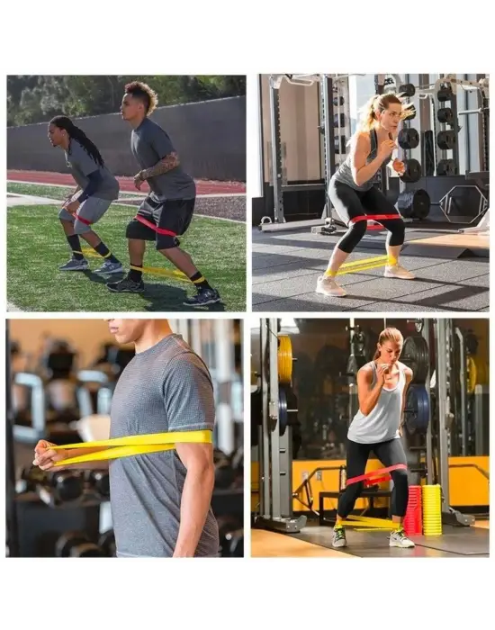 5li Egzersiz Direnç Bant Seti Pilates Crossfit Ekipmanları
