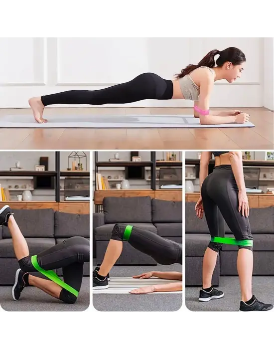 5li Egzersiz Direnç Bant Seti Pilates Crossfit Ekipmanları