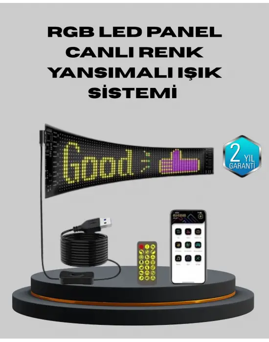 5v Usb Akıllı Piksel Led Panel – Mobil Uygulama Kontrollü, Renkli Işık Efektli