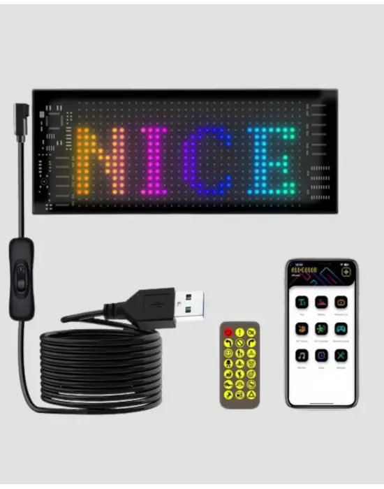 5v Usb Akıllı Piksel Led Panel – Mobil Uygulama Kontrollü, Renkli Işık Efektli