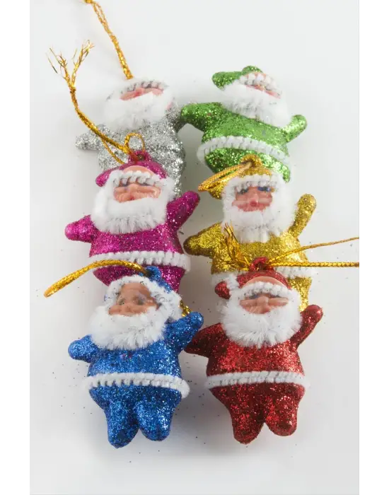6 Adet Küçük Noel Baba Yılbaşı Ağaç Süsü