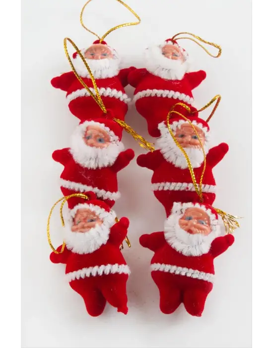 6 Adet Küçük Noel Baba Yılbaşı Ağaç Süsü