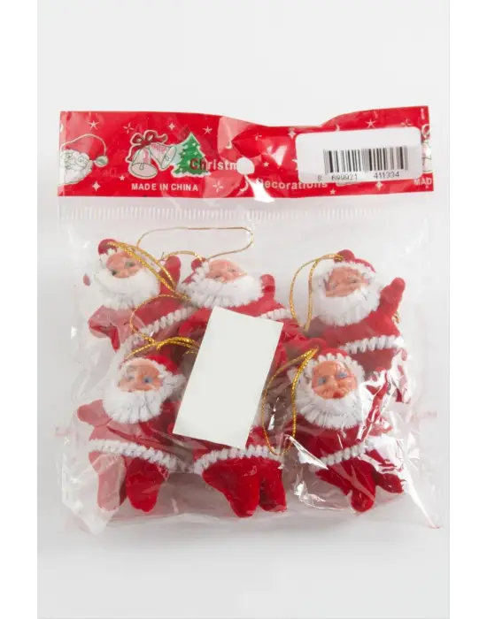 6 Adet Küçük Noel Baba Yılbaşı Ağaç Süsü