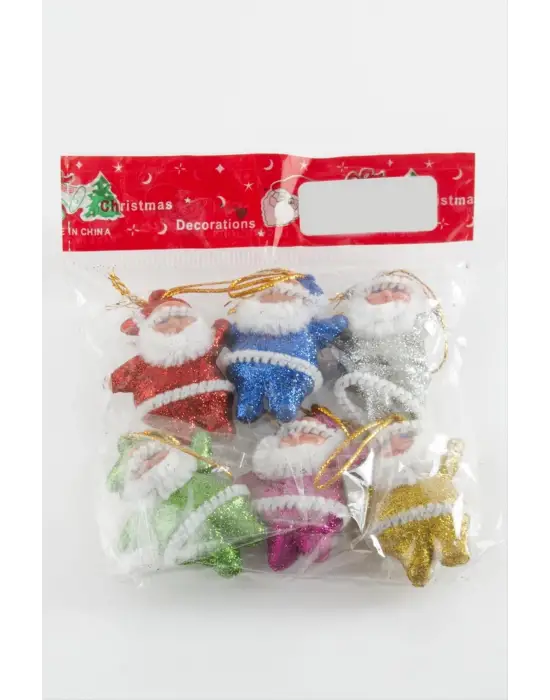 6 Adet Küçük Noel Baba Yılbaşı Ağaç Süsü