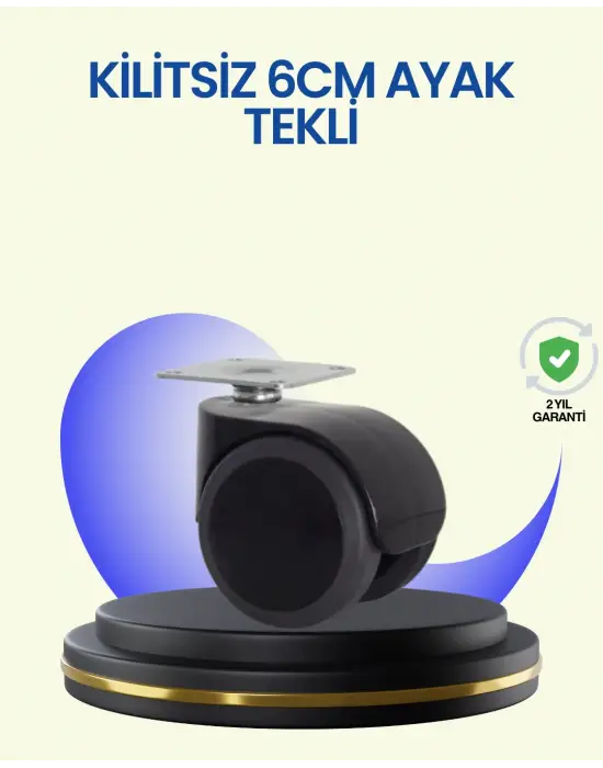 6 Cm Döner Kilitsiz Ayak Tek Parça
