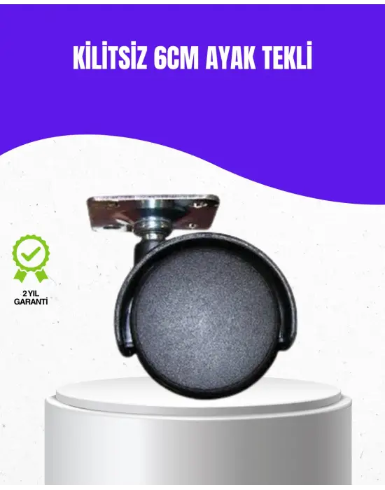 6 Cm Kilitsiz Masa Ayağı Tekli Döner Tekerlek
