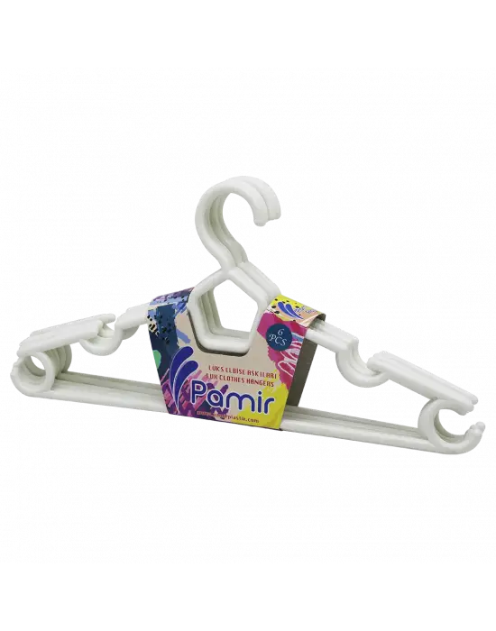 6 Parça  Plastik Karizma Elbise Askı