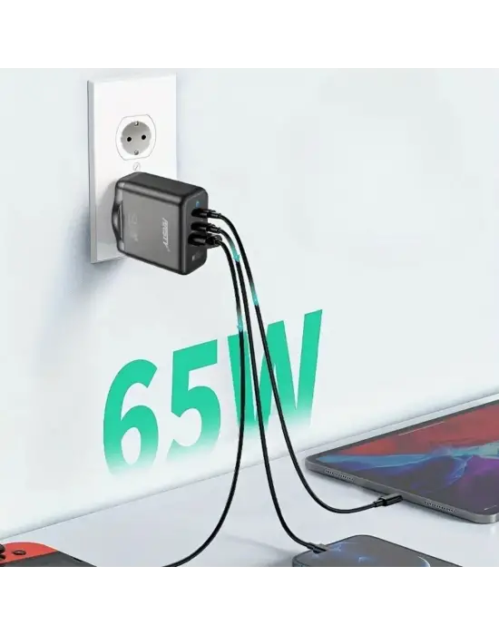 65W Hızlı Şarj Edebilen TYPE C uçlu Şarj Aleti
