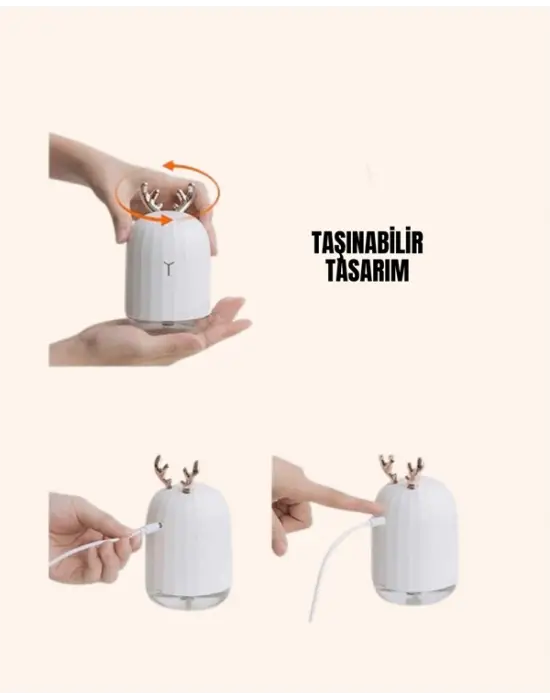 Abs+pp Malzemeli Taşınabilir 220 ml Usb Mist Nemlendirici