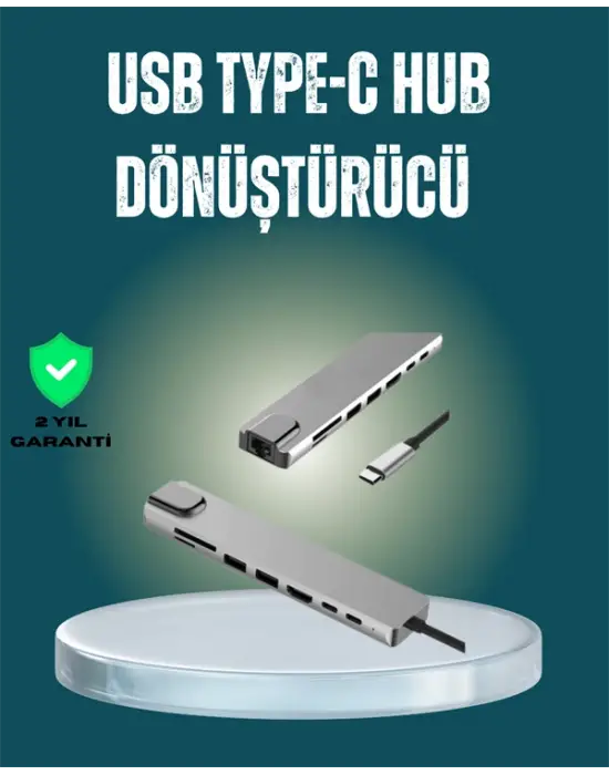 Usb‑c Çoklu Bağlantı Merkezi – 5 Gbps, 100‑240 v, Sağlam Eloksal Tasarım