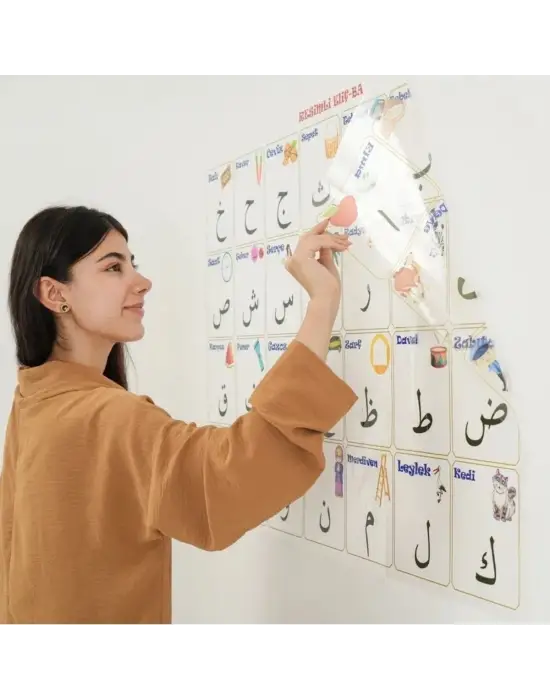 70x100 cm Statik Kağıt Elif-Ba Öğrenme Tahtası