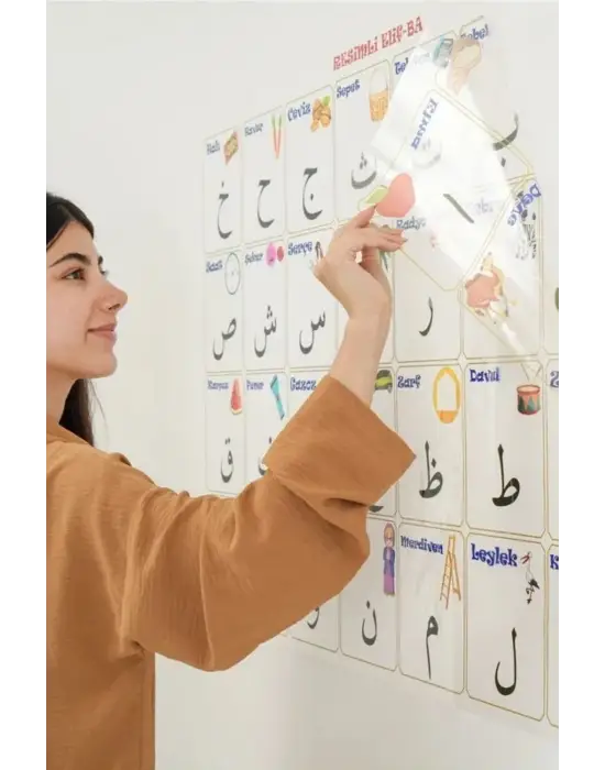 70x100 cm Statik Kağıt Elif-Ba Öğrenme Tahtası