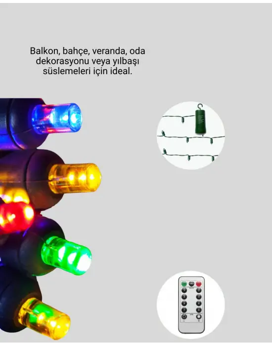 8 Modlu Zaman Ayarlı Led Perde Işık – Bahçe Ve Balkon Dekorasyonu