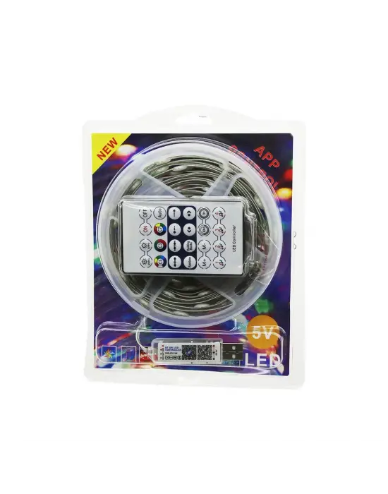 9mt  Kumandalı - Usb Li  Rgb Şerit Led  0.4w/m - 20lm/led   -20+55°c