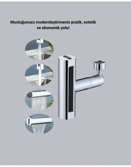 Abs Pirinç Alaşımlı Musluk Başlığı 4 Modlu 360° Dönebilen Ve Ekonomik