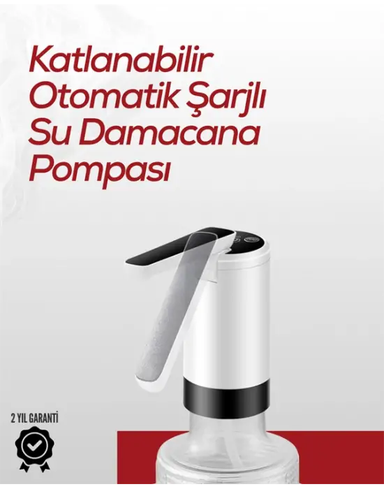 Akıllı Şarjlı Damacana Pompası Tek Tuşla Su Dolum