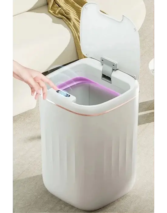 Akıllı Teknolojik Çöp Kutusu Uv Işıklı Otomatik Aç Kapat Sensörlü Mutfak Banyo Ev 20l