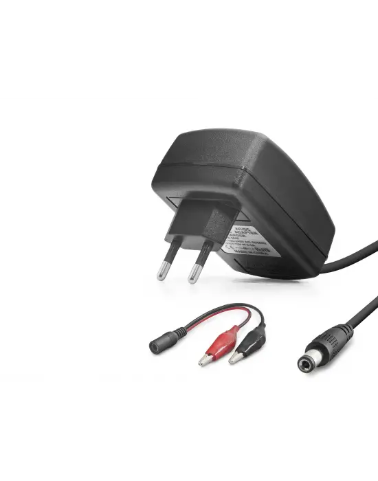 Akü Şarj Adaptörü 12V 2.5A 30W Krokodil Uç Siyah B5057